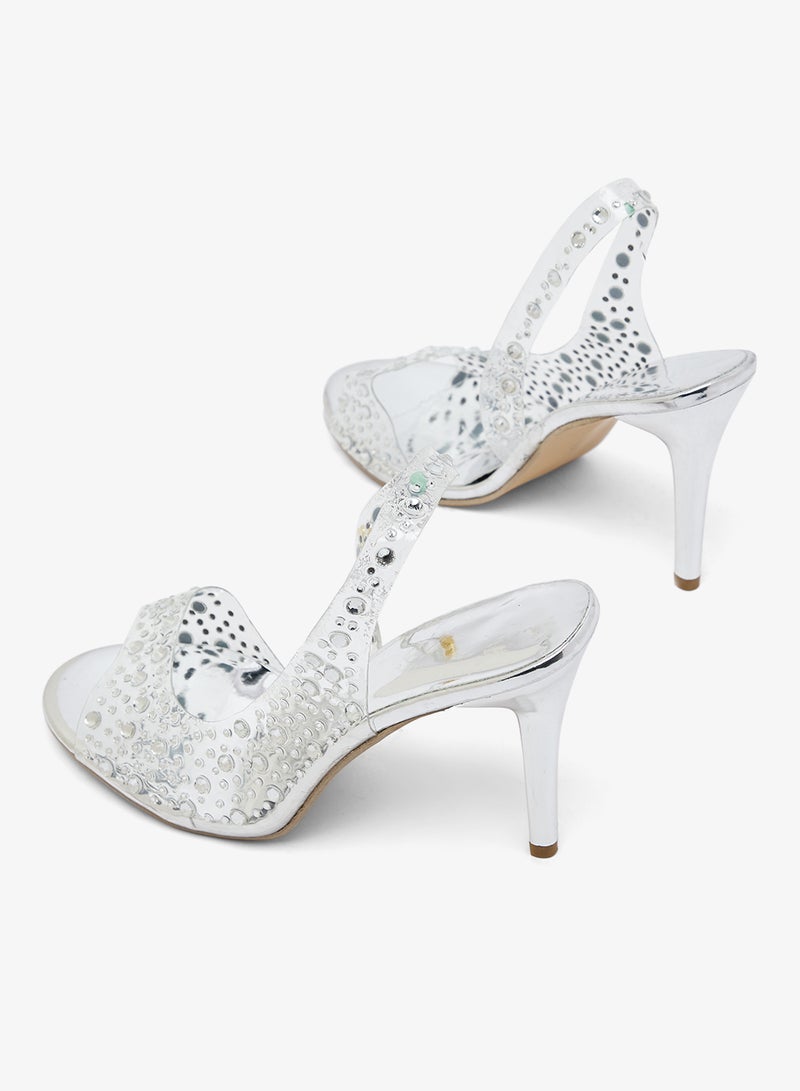 جينجر صنادل بكعب ستيليتو مزينة بالكريستال الراين - Image 4